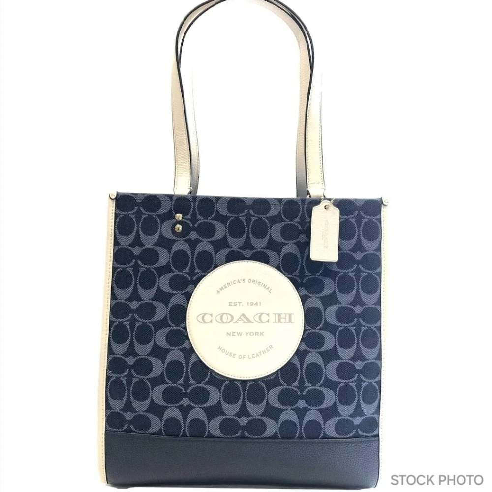 COACH C2823 TALL DEMPSEY CARRYALL SIGNATURE C W/VARSITY STRIPE & COACH PATCH - Picture 4 of 8